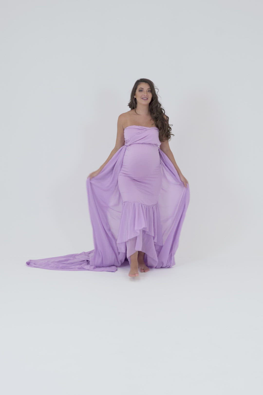 pregnancy photoshoot dresses - Purple gown