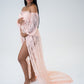 Dress Hire - Maternity Photoshoot Dresses - Bella - Pink Lace Gown - 4 DAY RENTAL - Luxe Bumps AU