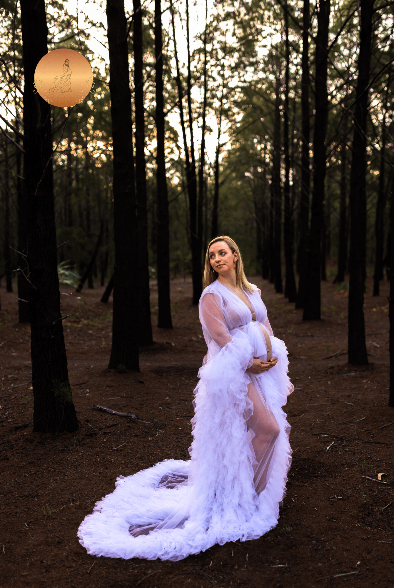 Dress Hire - Maternity Photoshoot Dresses - Bridal Robe - White Tulle Robe - Sophie - 4 DAY RENTAL - Luxe Bumps AU