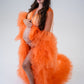 Dress Hire - Maternity Photoshoot Dresses - Sophie - Orange Tulle Robe - 4 DAY RENTAL - Luxe Bumps AU