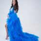Dress Hire - Maternity Photoshoot Dresses - Sophie - Royal Blue Tulle Robe - 4 DAY RENTAL - Luxe Bumps AU