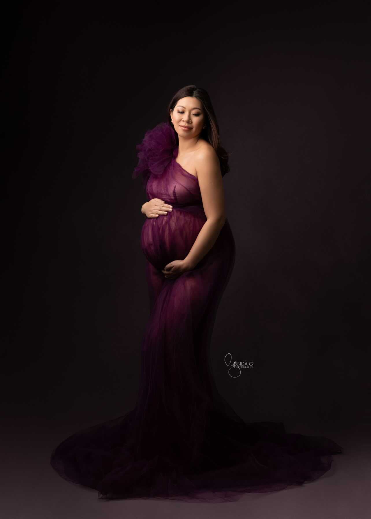 Maternity Photoshoot Dress Hire Australia Rent Dark Purple