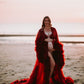 Maternity Dress For Photo Shoot - Red Tulle Robe