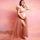 Maternity Photoshoot Dresses - Pink Tulle Gown - Lotus
