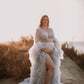 Maternity Photoshoot Dresses - Sophie - Gray Tulle Robe - 4 DAY RENTAL