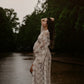 Beige Crotchet Robe - Maternity Photoshoot Dresses  Darwin
