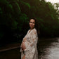 Beige Crotchet Robe - Maternity Photoshoot Dresses Adelaide