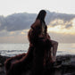 Dress Hire - Maternity Photoshoot Dresses - Sophie - Dark Brown Tulle Robe - RENTAL