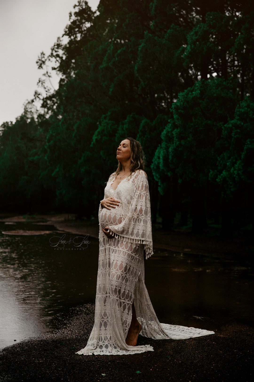 White Lace Maternity Photoshoot DRESS Hire