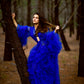 Maternity Photoshoot Dresses - Blue Tulle Robe - Sophie
