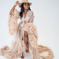 Maternity Photoshoot Dresses - Beige Tulle Robe - Lola - Luxe Bumps AU