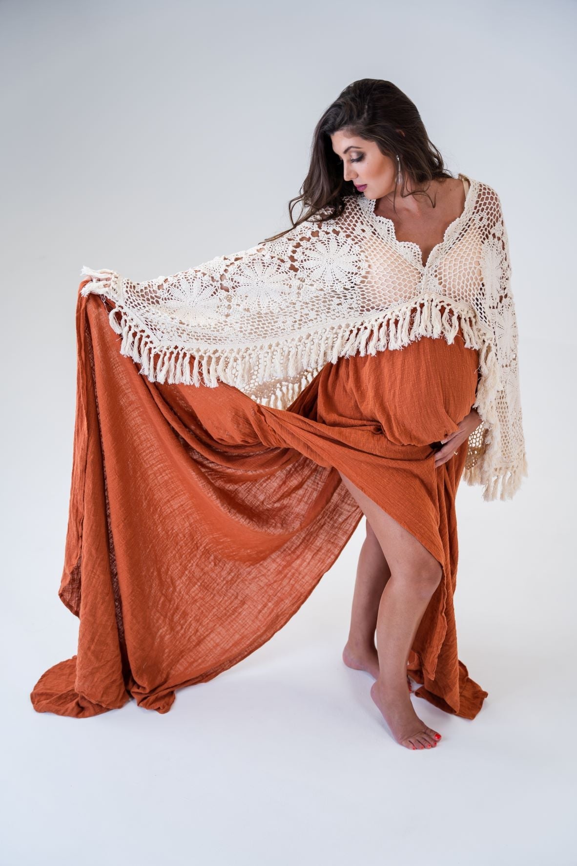 Boho Maternity Dress - Maternity Photoshoot Dress Hire Australia - Burnt Orange Luxe Bumps AU Boho Maternity Dress - Maternity Photoshoot Dress Hire Australia - Burnt Orange Luxe Bumps AU