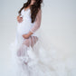 Maternity Photoshoot Dresses - Dream - White Tulle Gown - 4 DAY RENTAL - Luxe Bumps AU