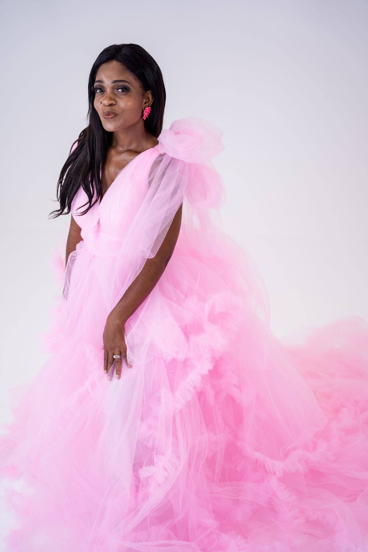 Maternity Photoshoot Dresses - Extra Puffy - Pink Tulle Dress - 4 DAY RENTAL - Luxe Bumps AU