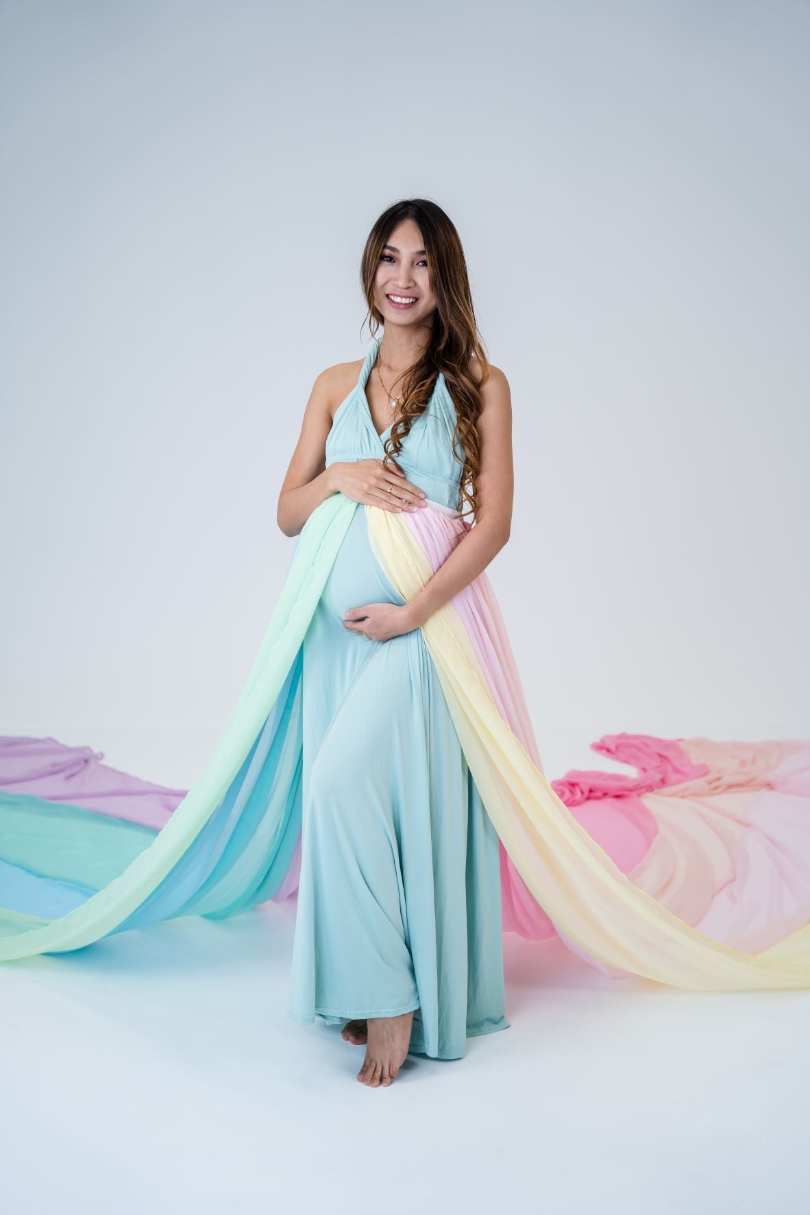 Maternity Photoshoot Dresses - Flexy - Mint Dress - 4 DAY RENTAL - Luxe Bumps AU